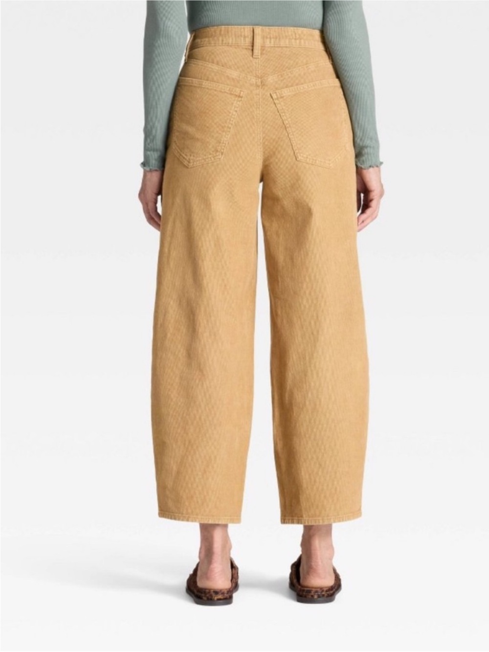 Universal Thread High-Rise Corduroy Easy Barrel Jeans Tan Size 2 NWT - Picture 3 of 12